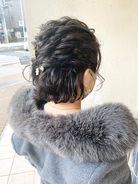 エイミーバイアフロート(amie  by afloat) ◇ ショートボブアレンジ☆もこもこハーフアップ