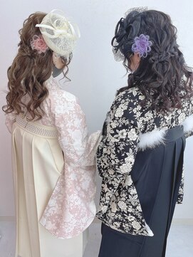 アミカ(Amica) 三つ編みお花リボンハーフアップ/仙台フルールヘアセット