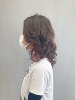 トップヘアー 本店(TOP HAIR) ミディアムレイヤーのピンクインナーカラー