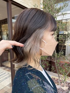 アースコアフュールボーテ 高岡店(EARTH coiffure beaute) ミルクティーベージュフェイスフレーミングインナーカラー
