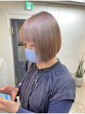 【王道　ミルクティーベージュ×ミニボブ】