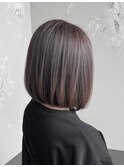 透明感グレージュ　切りっぱなし/ミニボブ