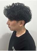 センターパートパーマニュアンスパーマシャドウパーマ刈り上げ
