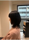 20代30代40代ミディアムレイヤーウルフ外はねレイヤーイメチェン