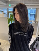 マルフェ 天王寺(marfe)&nbsp;ウルフレイヤーカットグレージュ透明感カラーミディアム