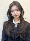 韓国風/レイヤー/小顔/前髪カット/髪質改善/グレージュ/透明感