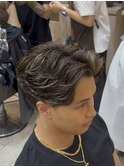 ラフカール+ハイライトカラー【外国人風パーマ　メンズパーマ】