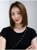 5ぱっつん前髪流し前髪鎖骨ミディアムボブ耳かけボブパーマ小顔