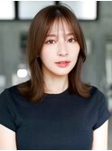 ☆大人ガーリーダークアッシュミディアムレイヤーカット韓国ヘア