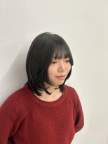 ラーム 福岡香椎店(rame) レイヤーカット、オリーブカラー