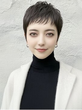 バイエイト(X８) ピクシーカットでアッシュグレーショート