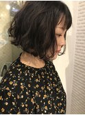 bibito 丸みのある 切りっぱなしデジタルパーマボブ