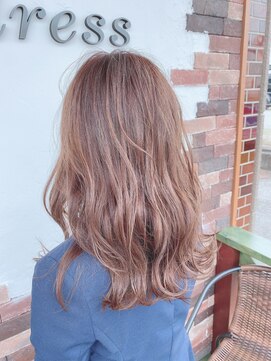 ヘアー リードレス(hair Re:dress) 30代透明感抜群大人可愛いゆるふわピンクベージュS字ウェーブ