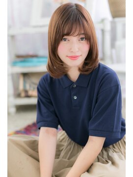 ミック 日暮里店(miq) 暖色系カラー透けバング♪ワンカールエアストレートa1