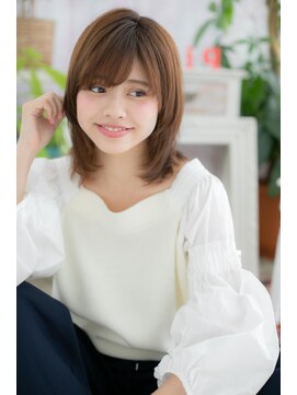 ミック ヘアアンドメイク アップ 駒込店(miq Hair&Make up) 斜めバング×前下がりアシンメトリーロングウルフレイヤーc1