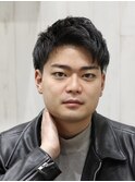 メンズショートアップバングツーブロック