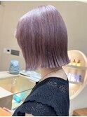 ショートボブハイライトカラーミルクティーベージュダブルカラー