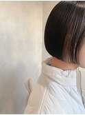 【こなれ感】ミニボブ　黒髪　グレーベージュインナーカラー