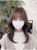 韓国風くびれヘア レイヤーカット おくれ毛 ブリーチなしカラー