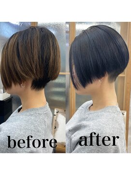 ヘアサロン ドットプラス 町田店(dot. plus) 【市井友佳子】刈り上げショート×ネイビーブルー