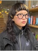 おん眉ロングパーマニュアンスパーマポイントカラー