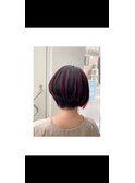 レッドブラウンハイライトボブ