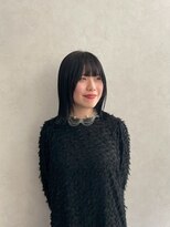 クム 横浜(qumu)&nbsp;【qumu】ブルーブラック×ぱっつんボブ