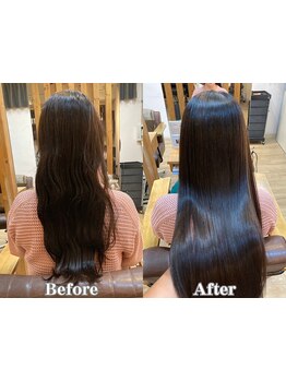 【8時～24時まで営業】自慢の髪質改善縮毛矯正は乾燥/アイロン/ブリーチのダメージにも対応。