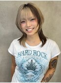 デザインカラー、ウルフカット、レイヤーカット、ケアブリーチ