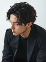 インブルーム(In Bloom) ビジネスヘア センターパート ニュアンスパーマ ツーブロック