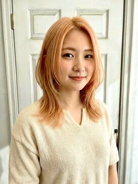 アロマヘアルーム 横浜店(AROMA hair room) イメチェン/オレンジベージュ/ハイトーン/ハイブリーチ/顔周り