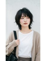 コートフィールエー(CO_T feel.a)&nbsp;暗髪でも重くない！こなれ感抜群の大人ウルフボブ
