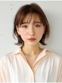 ピンクベージュ/アンブレラカラー/クールショート/前髪/表参道