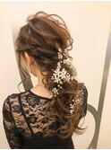 編みおろしダウンスタイルヘアアレンジ