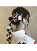着物ヘア/ハーフアップ/着物/ヘアセット成人式/着付け