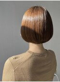 フラットな丸みボブ スタイリング楽々 艶がすごい!ビフォー付き