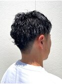 束感 スパイラルパーマ 刈り上げアップバング 40代50代