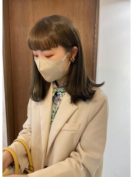 ハグ 横浜(HUG) カーキcolor 切りっぱなしロブ