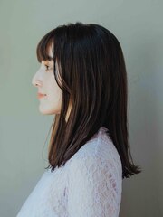 外ハネミディ【髪質改善/ヘッドスパ/カラー/いわき】