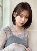 ☆美髪イヤリングカラーミニウルフ外ハネボブチェリーブラウン