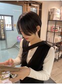 大人ショートボブ丸みショートカットマッシュショート前髪あり