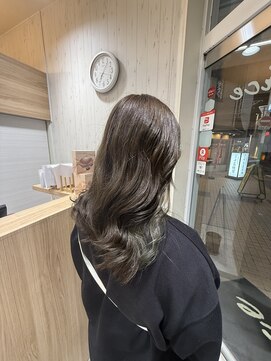 ソワン ドゥ ブレス 立花店(soin de brace) ウェーブミディアムメルティカラー×ブリーチなしボブ韓国