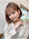30代前下がりショートボブで絶壁解消丸みのあるひし形シルエット
