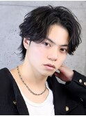 フェザーセンターパート フェザーショート ニュアンスパーマ