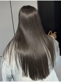ワンカラーで出来る色素薄めカラー×縮毛矯正