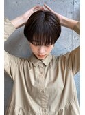 マッシュショート_黒髪コンマヘアショートパーマ