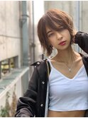 大人かわいい前髪セシルカットココアブラウンフリンジウェーブ