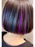 切りっぱなし/ショートボブ/ユニコーンカラー/グランアージ大宮s
