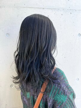 アチーブ ヘア デザイン(achieve hair design) ゆるふわウェーブロングスイングレイヤー 黒髪アッシュ透明感