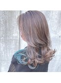 beige×turquoise